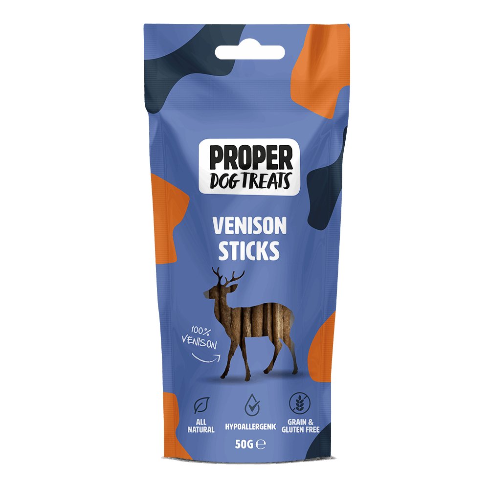 Proper Dog Treats Venison Sticks 50g - Proper Dog Treats